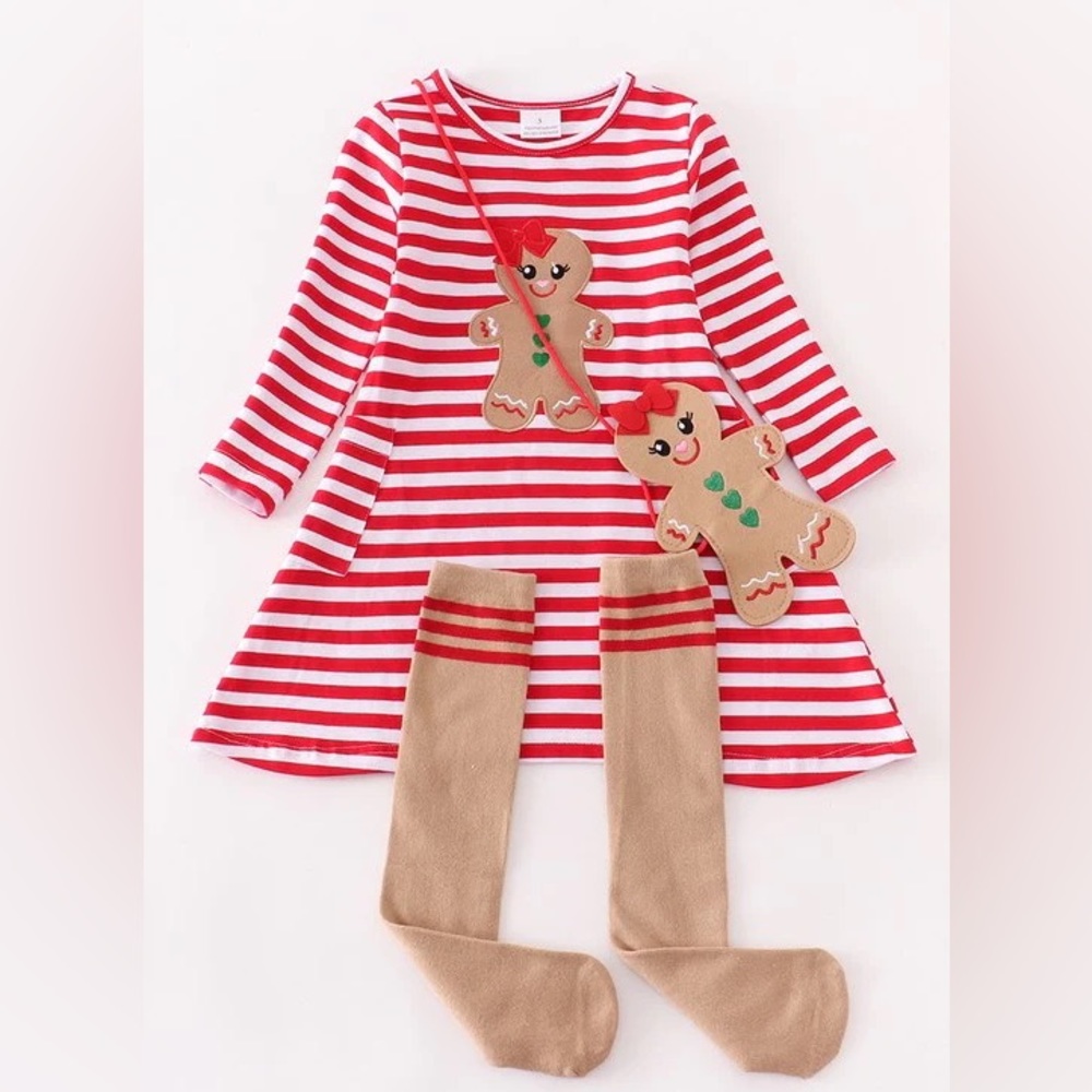 Ginger bread girl set 3 pieces (socks, bag and dress)